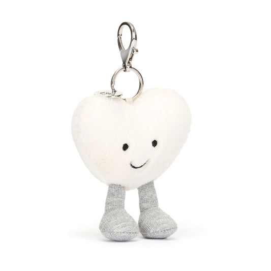 Amuseables Cream Heart Bag Charm - US 7624
