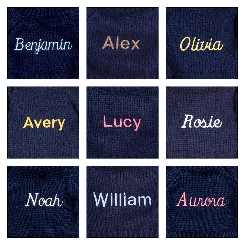 Blossom Blush Bunny 'Cherry' With Personalized Navy Jumper - US 7435