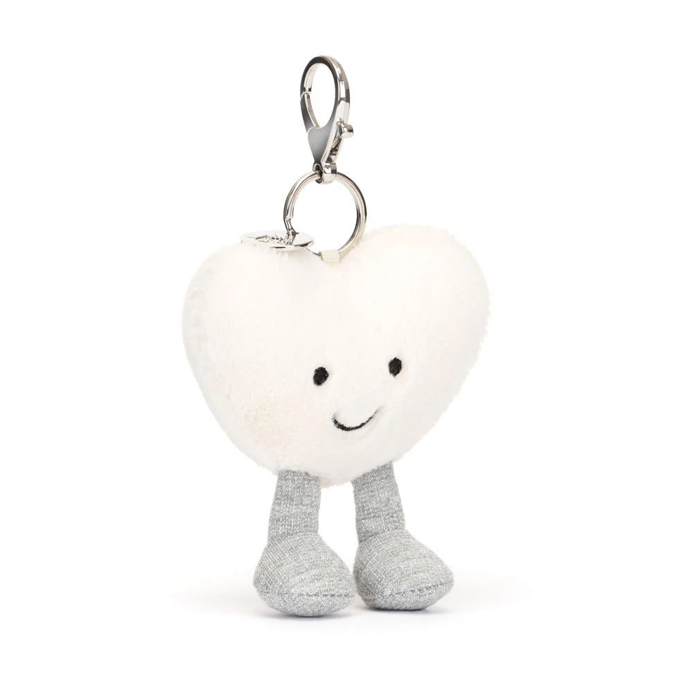 Amuseables Cream Heart Bag Charm - US 7624