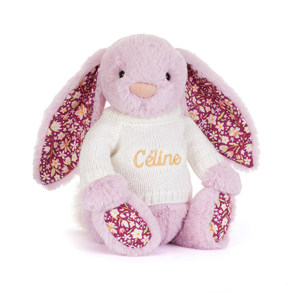 Thistlepop Blossom Luxe Bunny With Personalized Cream Jumper - US 6329