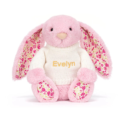 Blushkin Blossom Luxe Bunny With Personalized Cream Jumper - US 2645