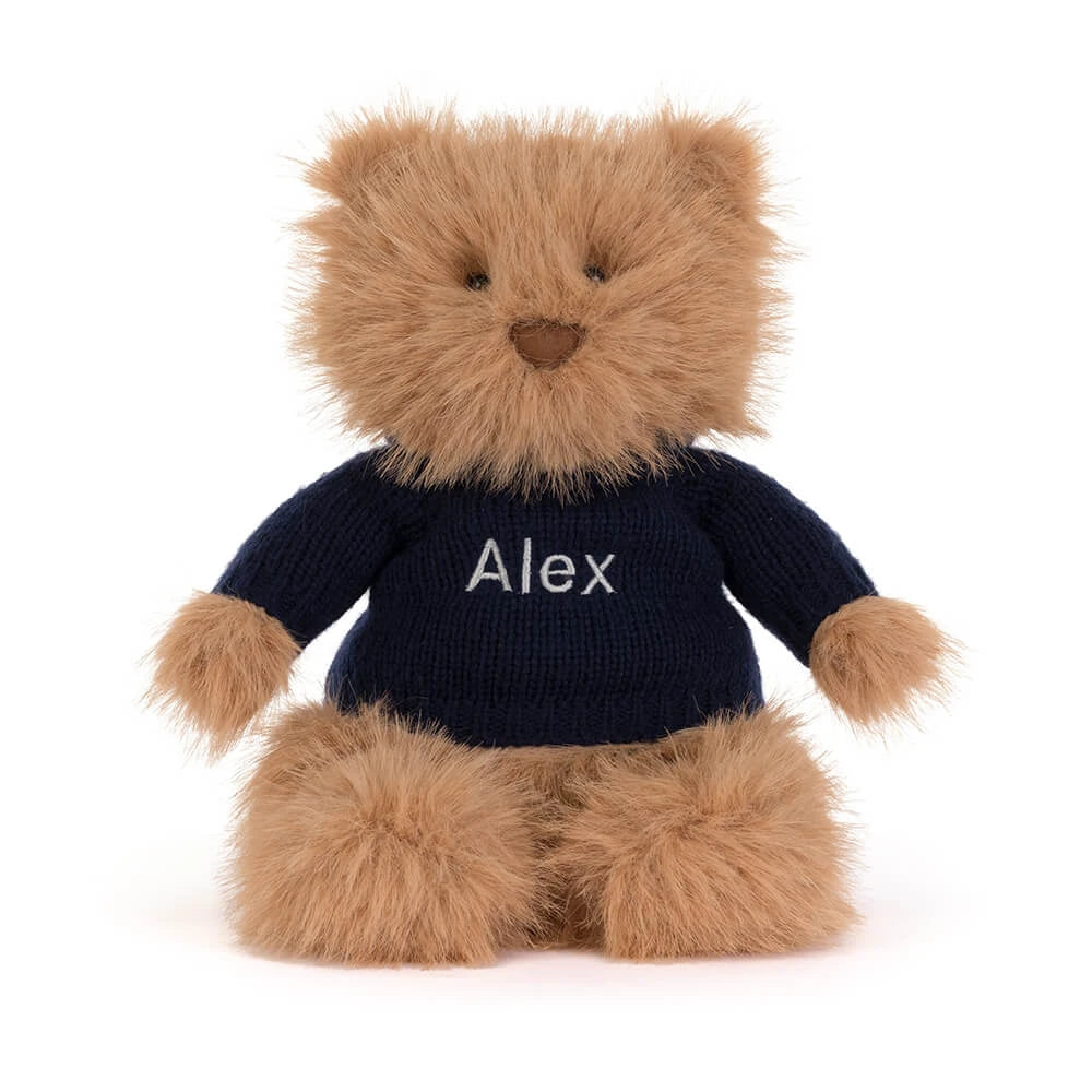 Bartholomew Bear Bouffant With Personalized Navy Jumper - US 6770