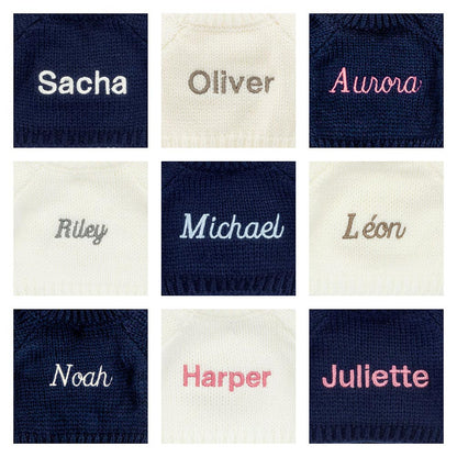 Bashful Kitten With Personalized Navy Jumper - US 8006