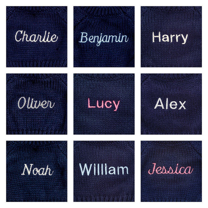 Bashful Lion With Personalized Navy Jumper - US 5469
