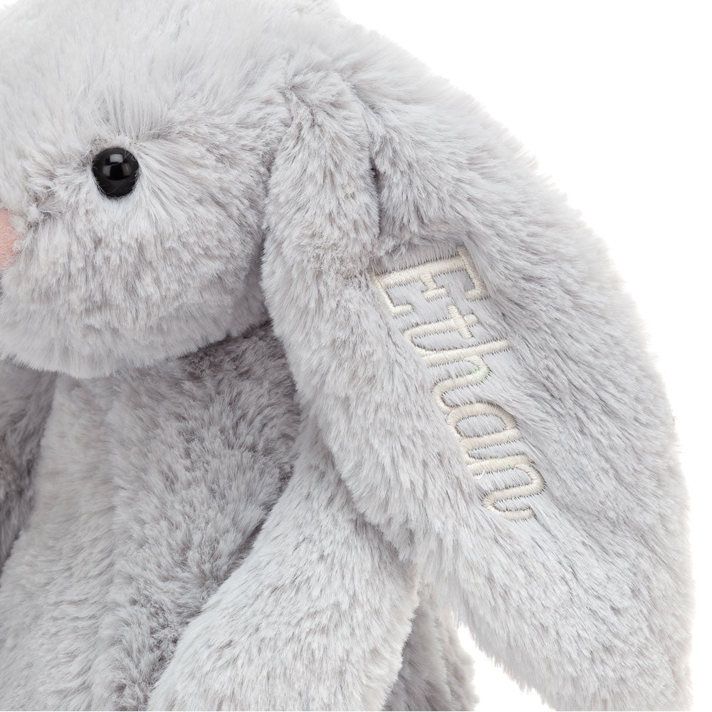 Personalized Bashful Silver Bunny Medium - US 4414