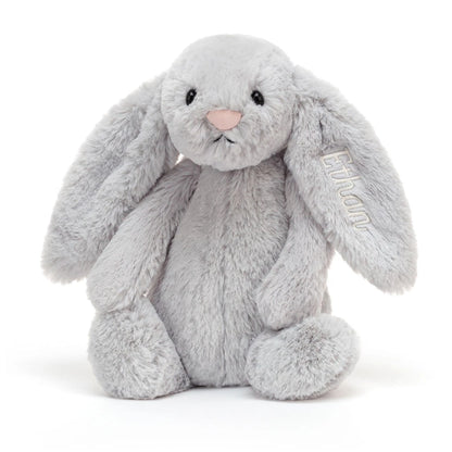 Personalized Bashful Silver Bunny Medium - US 4414