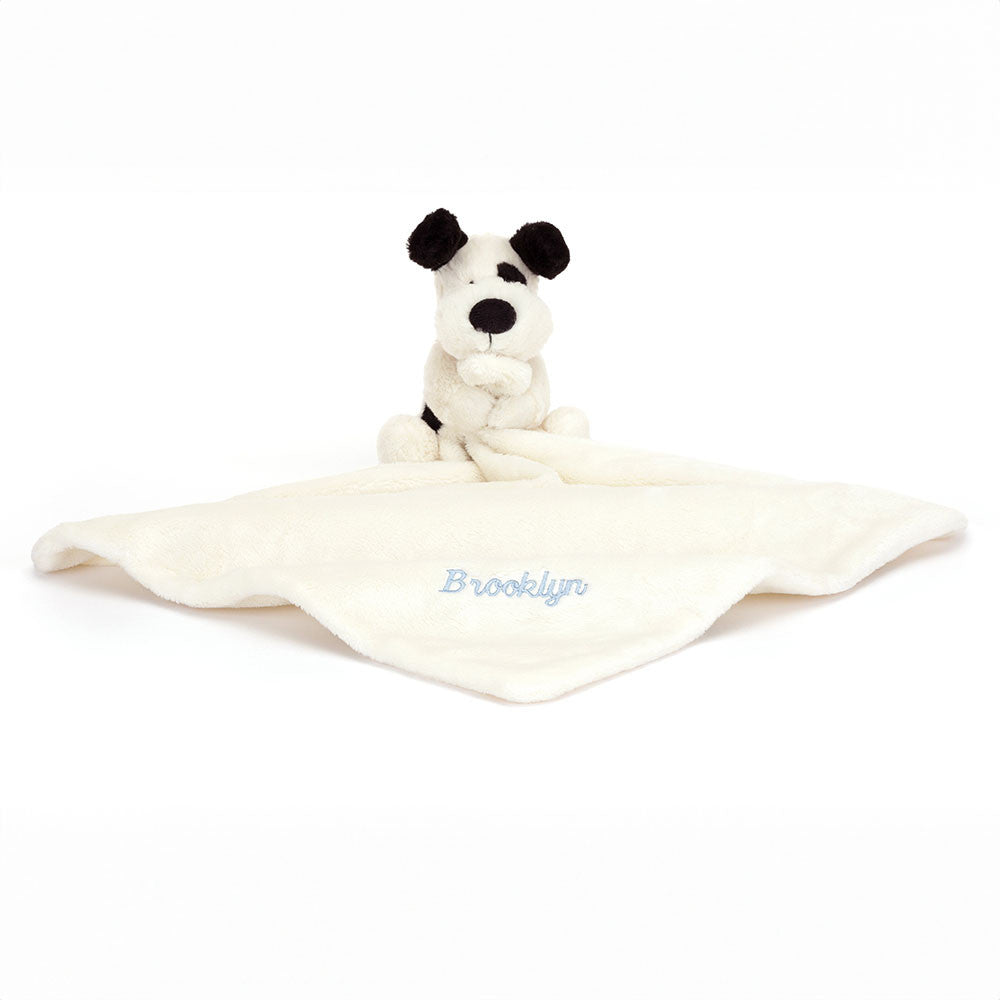 Personalized Bashful Black & Cream Puppy Soother - US 1456
